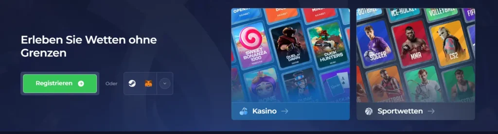 Kasino- und Sportwettenoptionen auf Rainbet