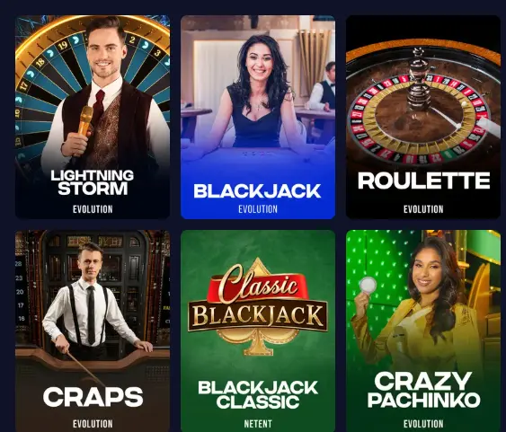 Spiele auf Rainbet live Casino